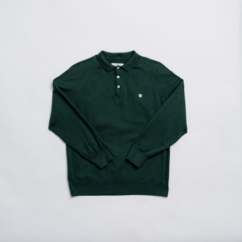 Long Sleeve Knit Polo - Green thumbnail