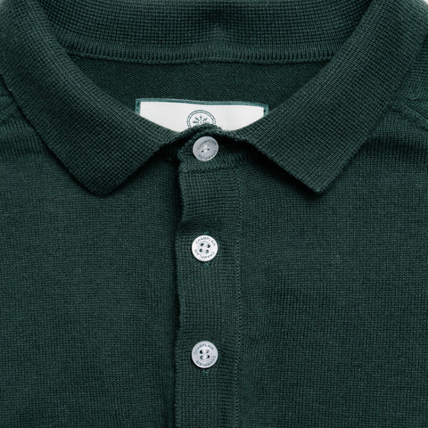 Long Sleeve Knit Polo - Green thumbnail