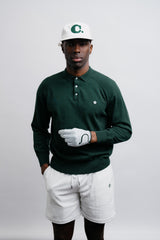 Long Sleeve Knit Polo - Green