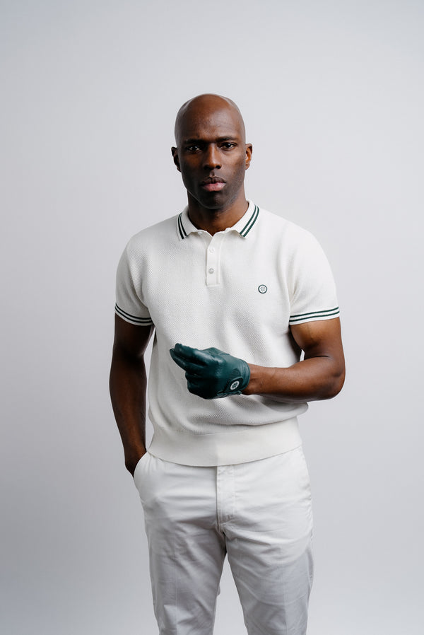 Knit Pique Polo - White