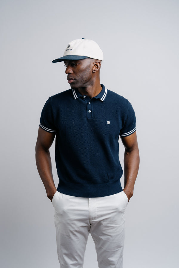 Knit Pique Polo - Navy