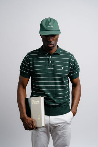 Stripe Knit Polo - Green thumbnail