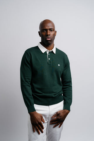 Knit Rugby Polo - Green thumbnail