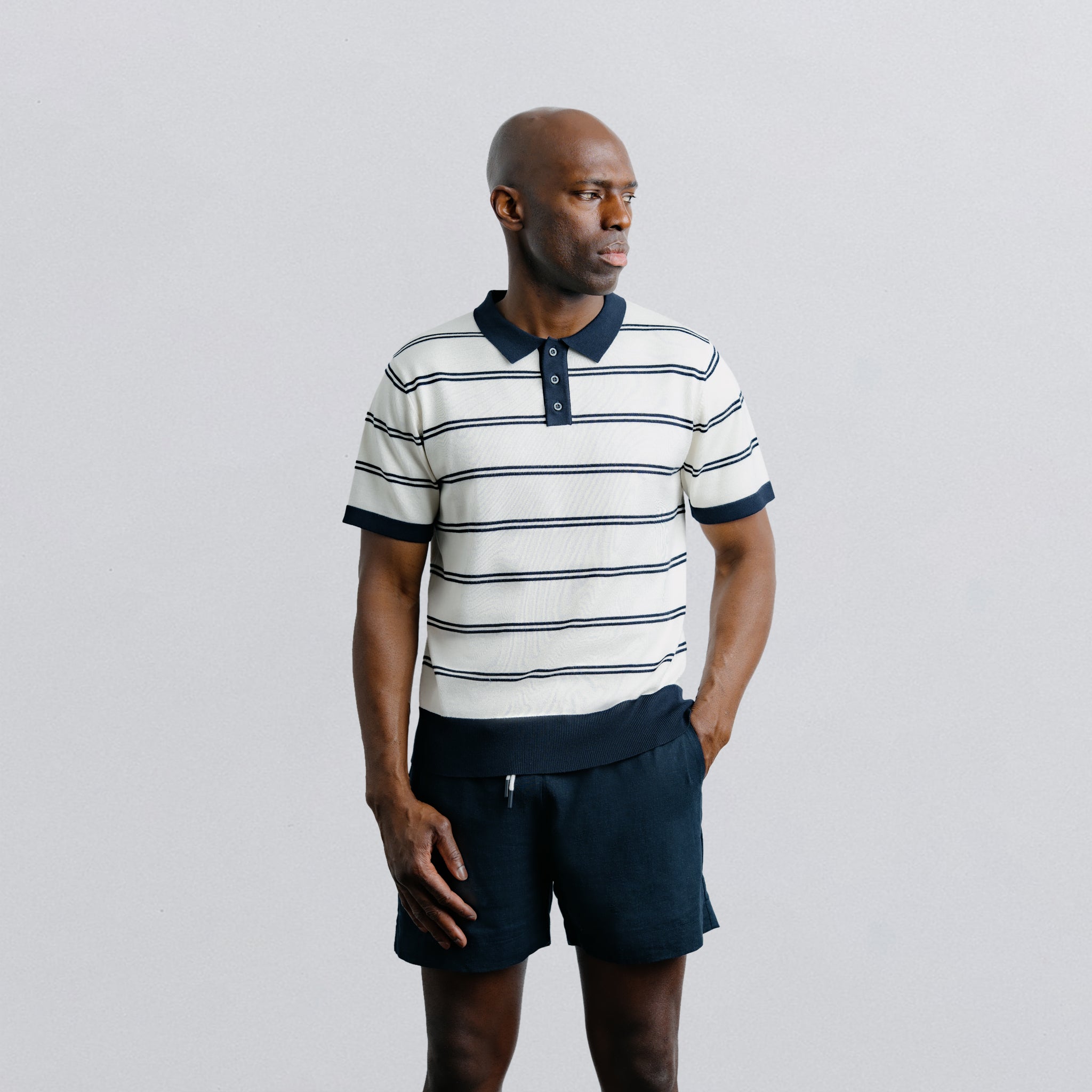 Stripe Knit Polo
