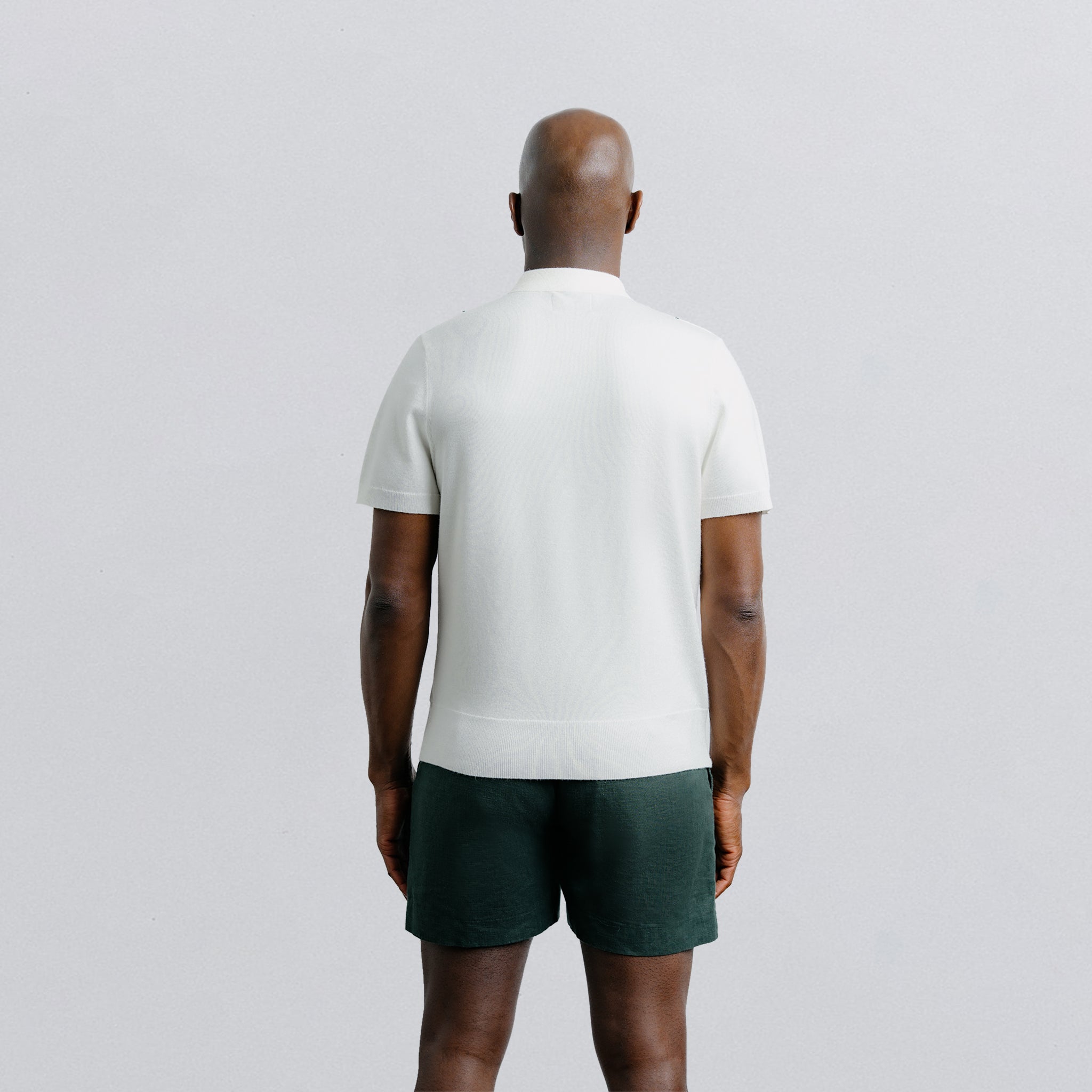 Vertical Stripe Knit Polo