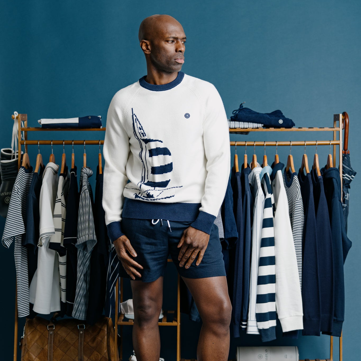 ADEAM アディアム　 フォクシー Sailing Sweater Sailboat Sweater - Champlain Tri-Blend Sweater | Champlain Shop