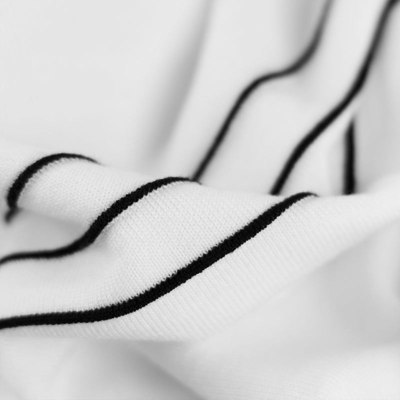 Vintage Knit Polo Shirt - White & Black