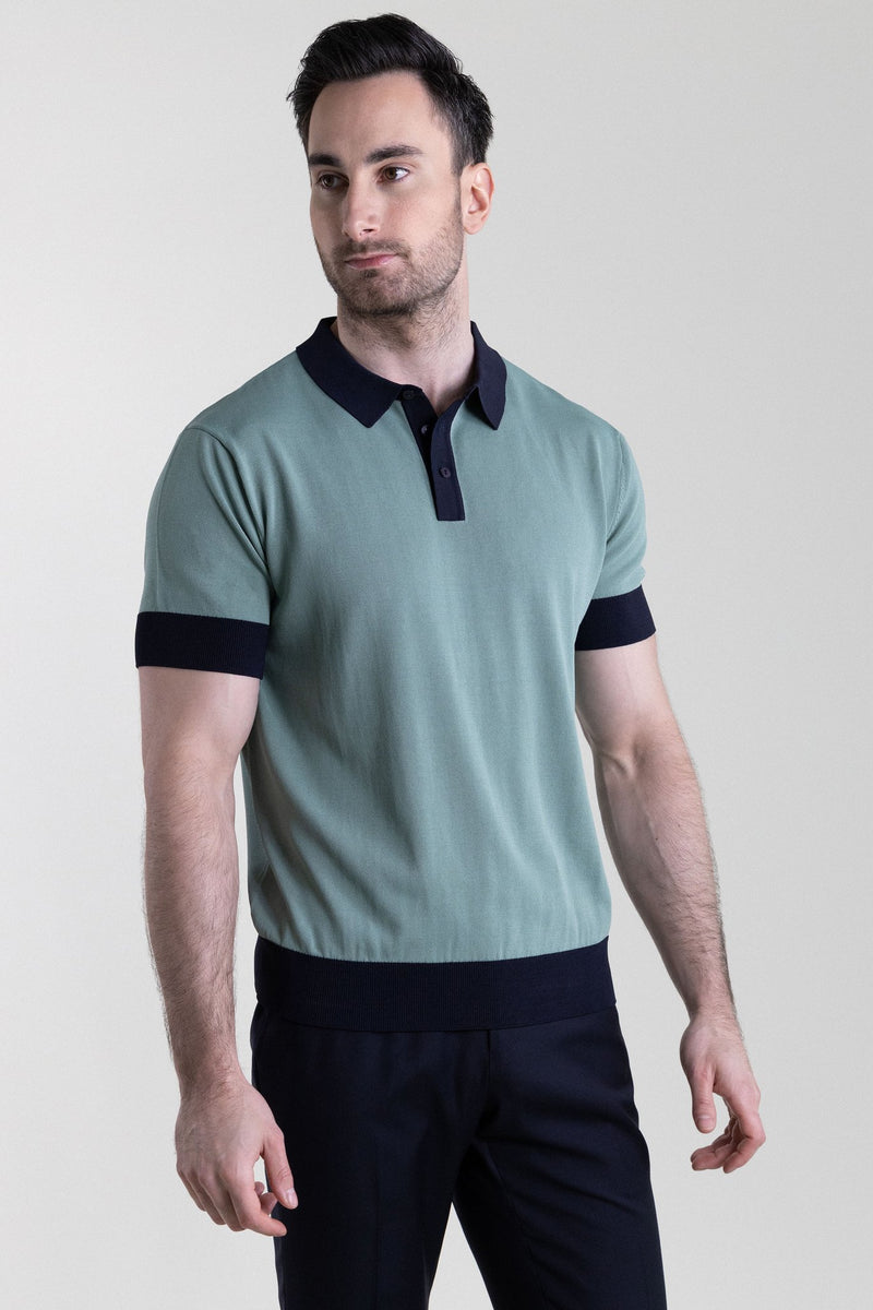 Navy and green outlet polo