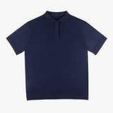Basic Knit Polo Shirt - Navy