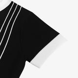Vintage Knit Polo Shirt - Black & White