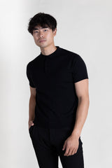 Basic Knit Polo Shirt - Black
